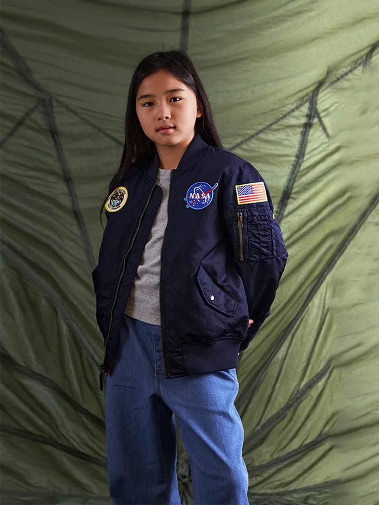 Alpha Industries Youth NASA MA-1 bomber albastru replica