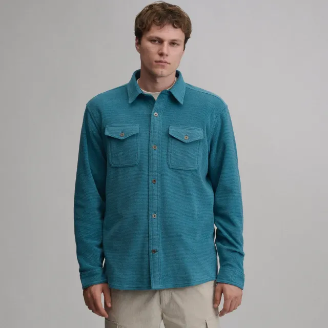 Eddie Bauer Chutes Microfleece Shirt bluza Meridian Blue fleece