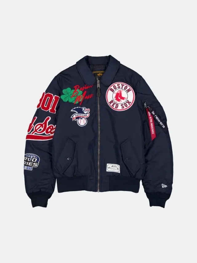 Alpha Industries MA-1 Red Sox geacă bleumarin ușoară