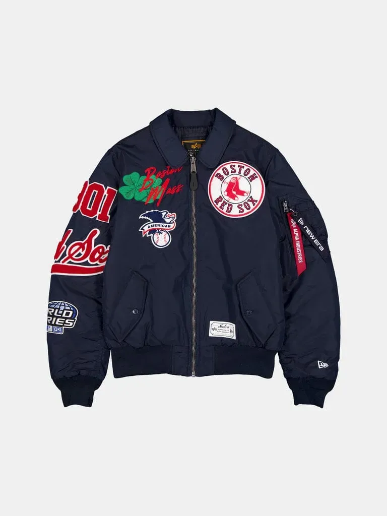 Alpha Industries MA-1 Red Sox geacă bleumarin ușoară