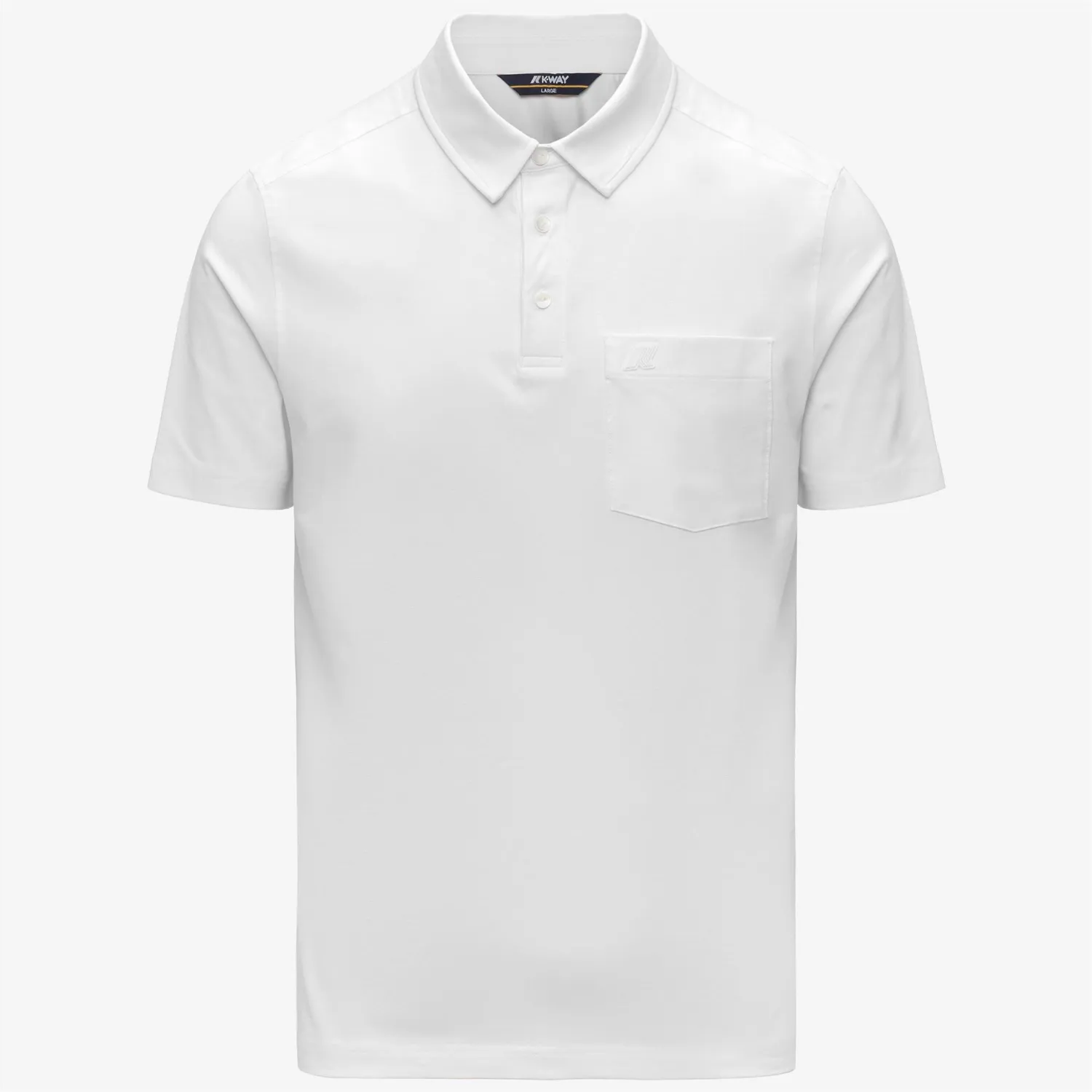 K-Way Vanoine polo barbati alb slim din jerseu stretch