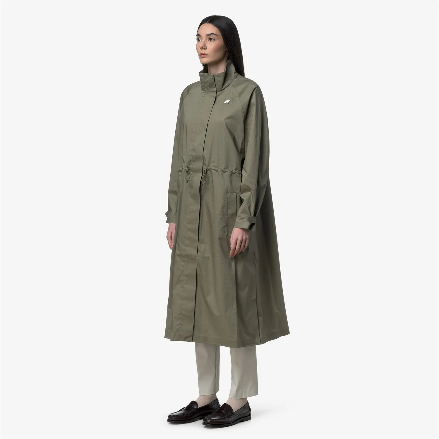 K-Way Barbrein Cotton 3Layers palton lung dama verde lichen