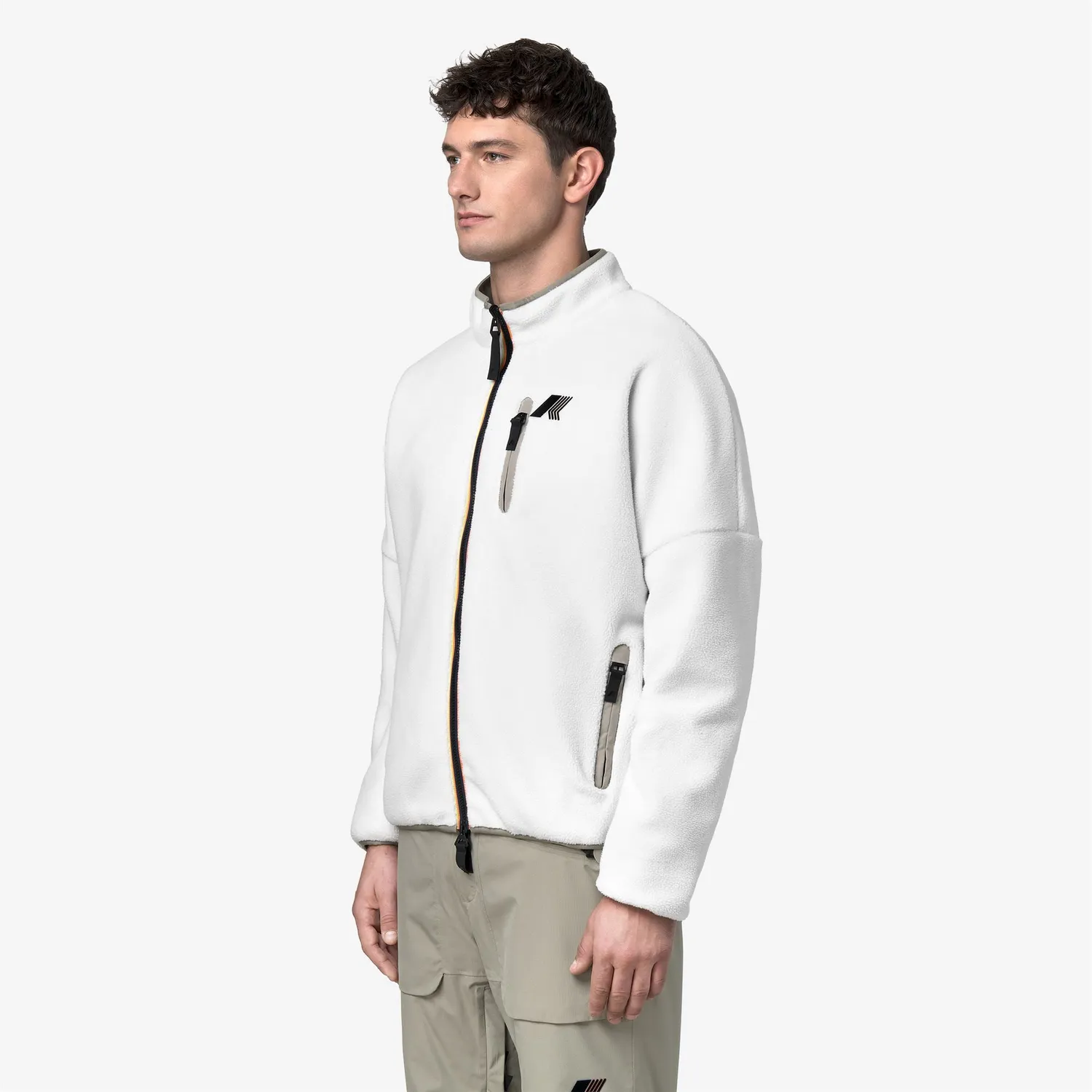 K-Way Bessanne Sherpa geaca unisex alb-verde reversibila