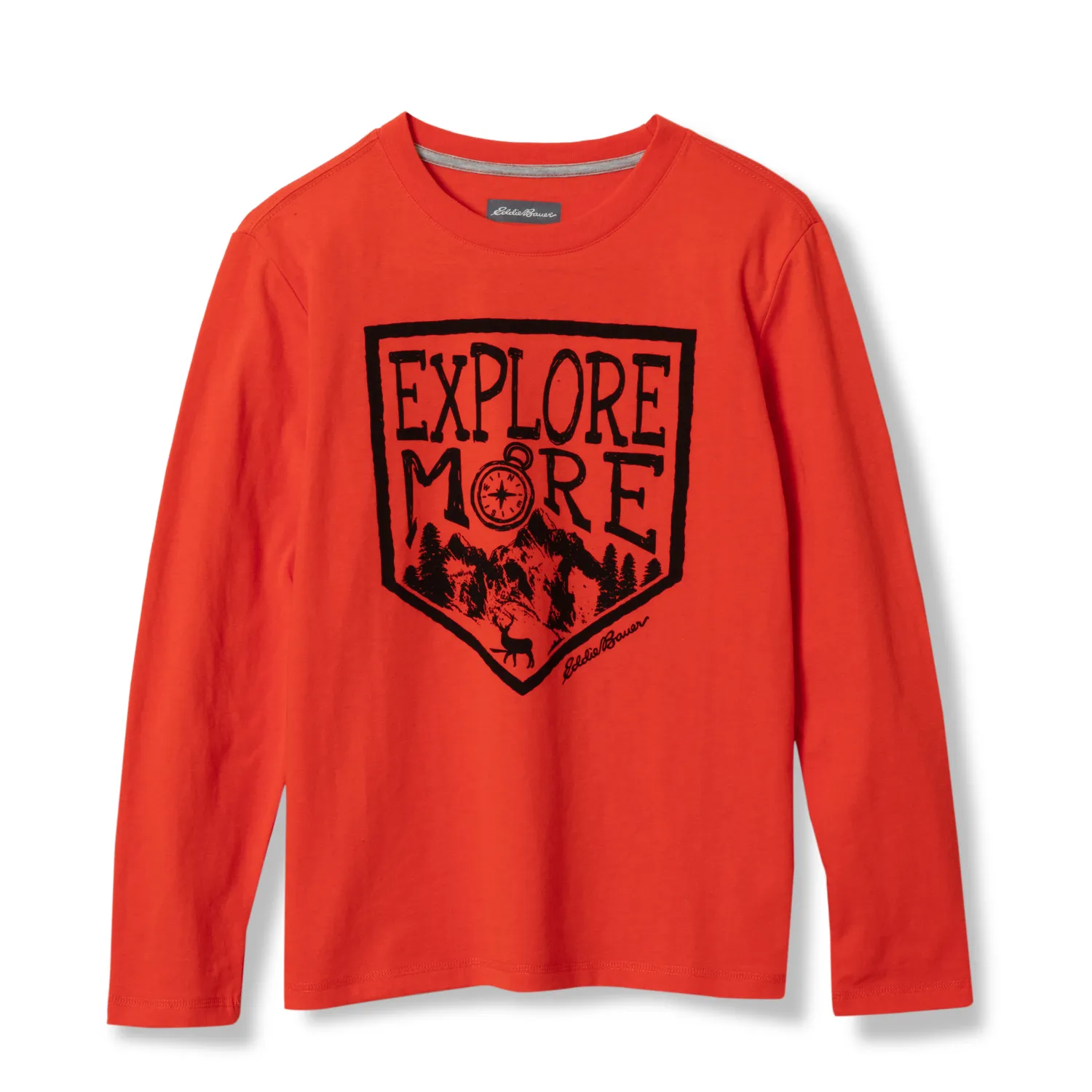 Eddie Bauer tricou baieti maneca lunga bumbac negru