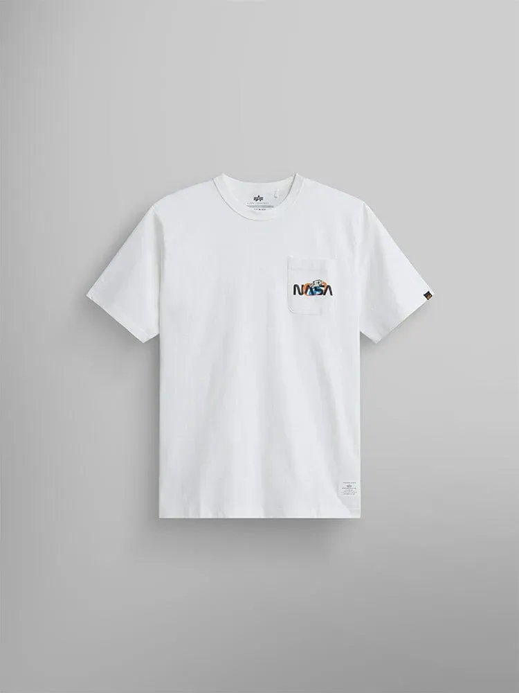Alpha Industries NASA Essential Pocket Tee tricou alb bumbac