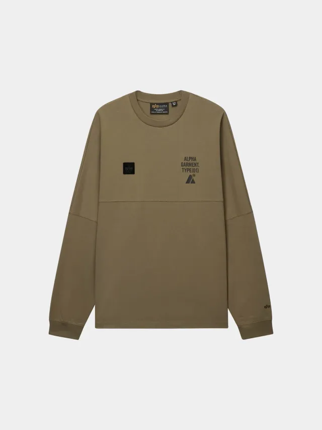 Alpha Industries UNFRM tricou gri mânecă lungă bumbac