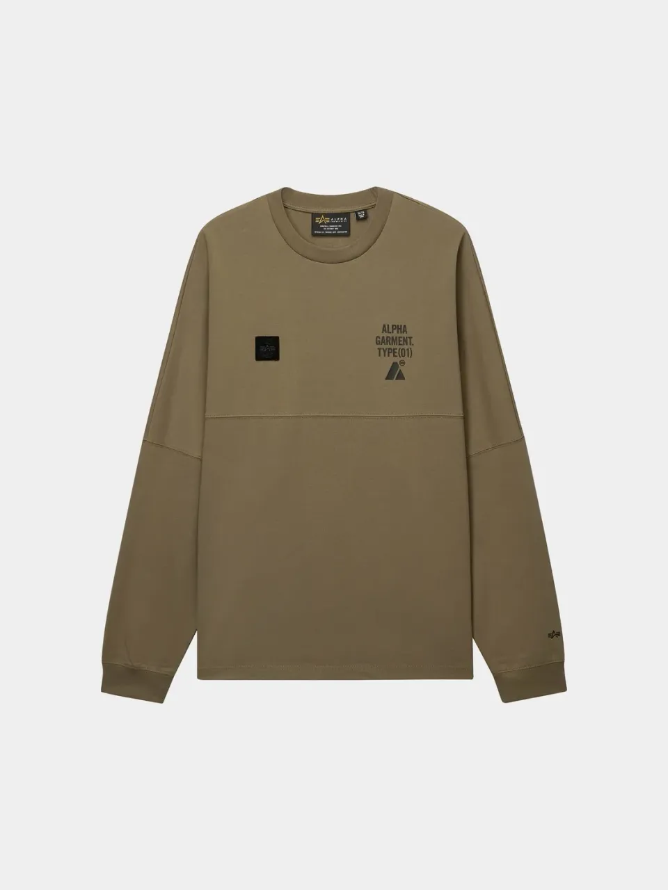 Alpha Industries UNFRM tricou gri mânecă lungă bumbac