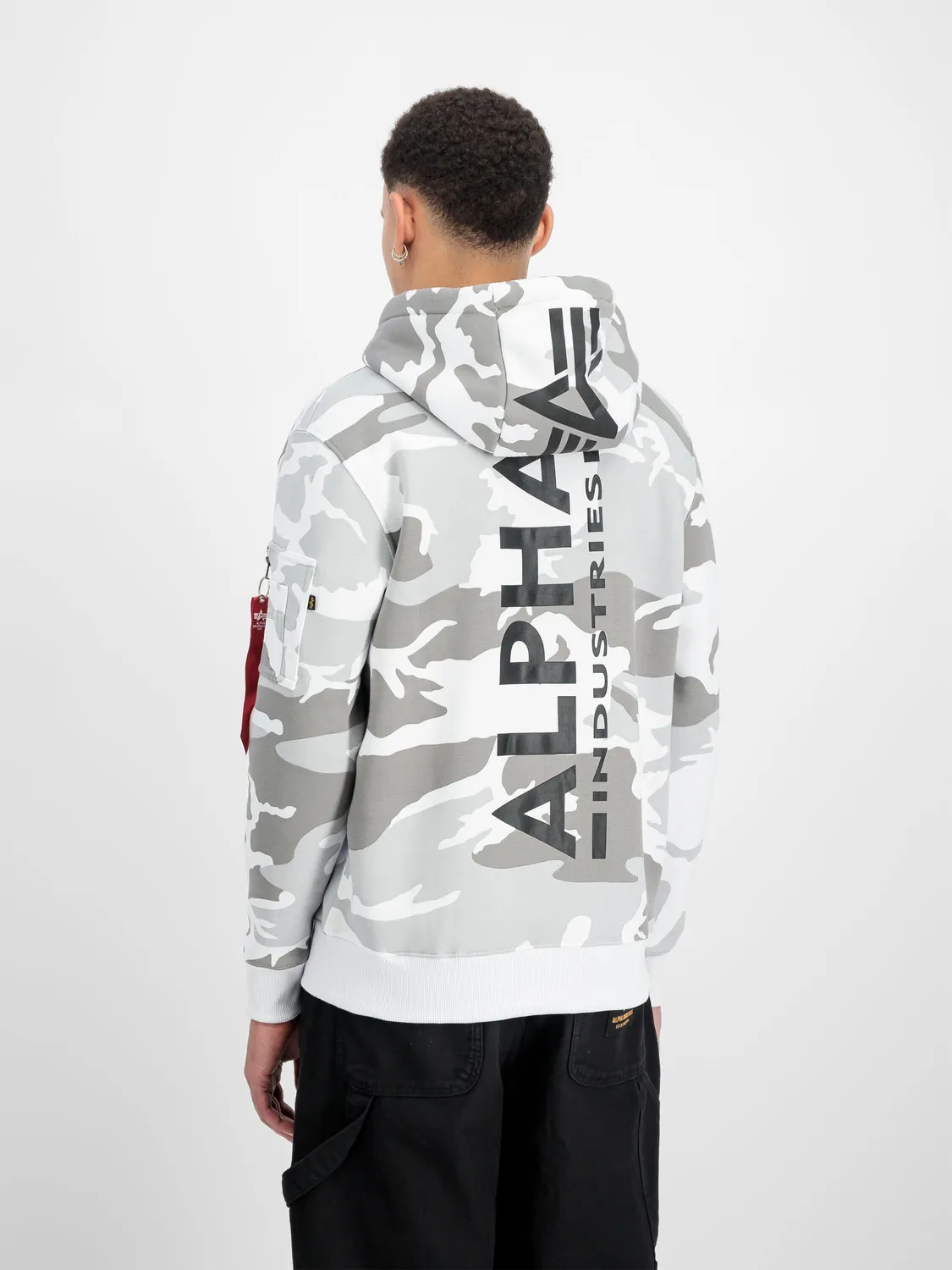 Alpha Industries Backprint hanorac camuflaj bumbac cu gluga