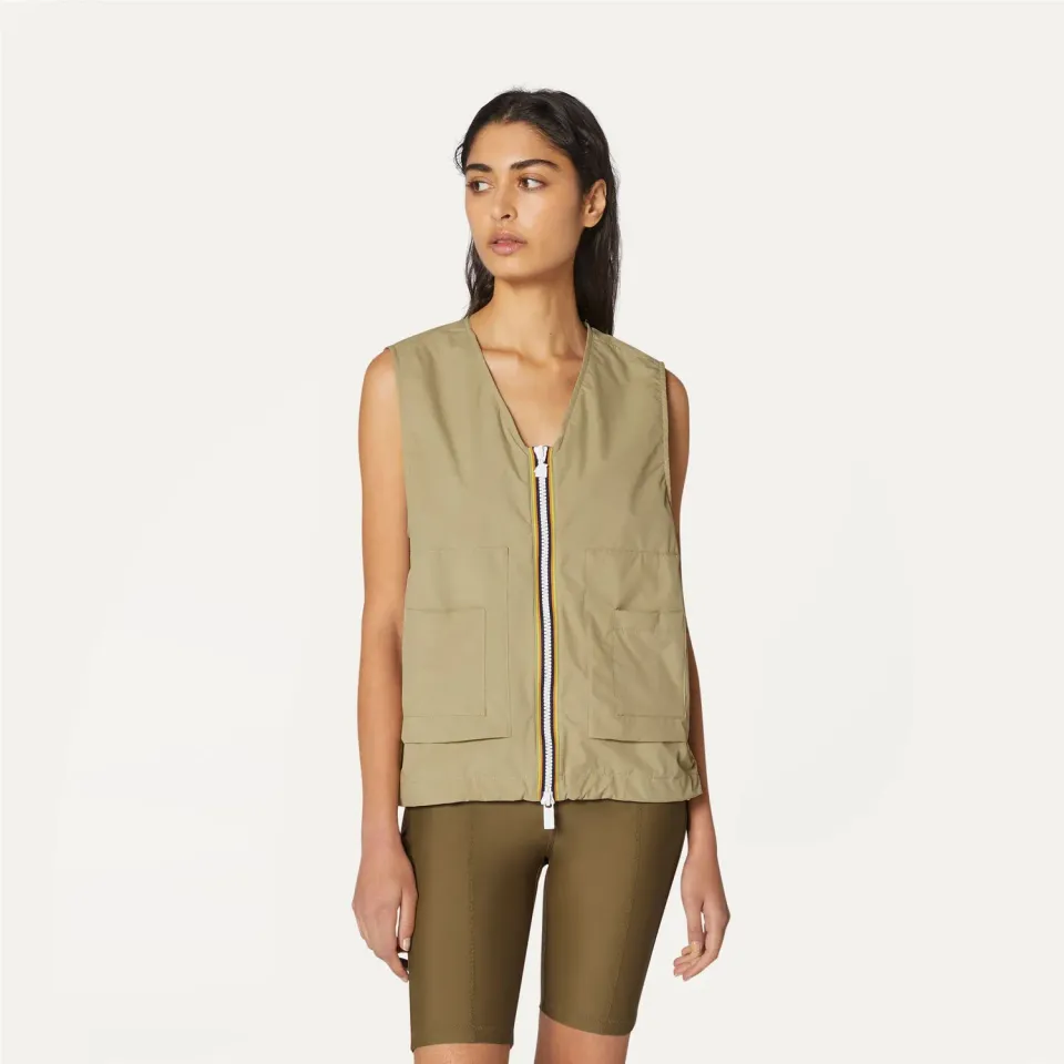 K-Way Barnel 2.1 Amiable vestă unisex bej impermeabilă
