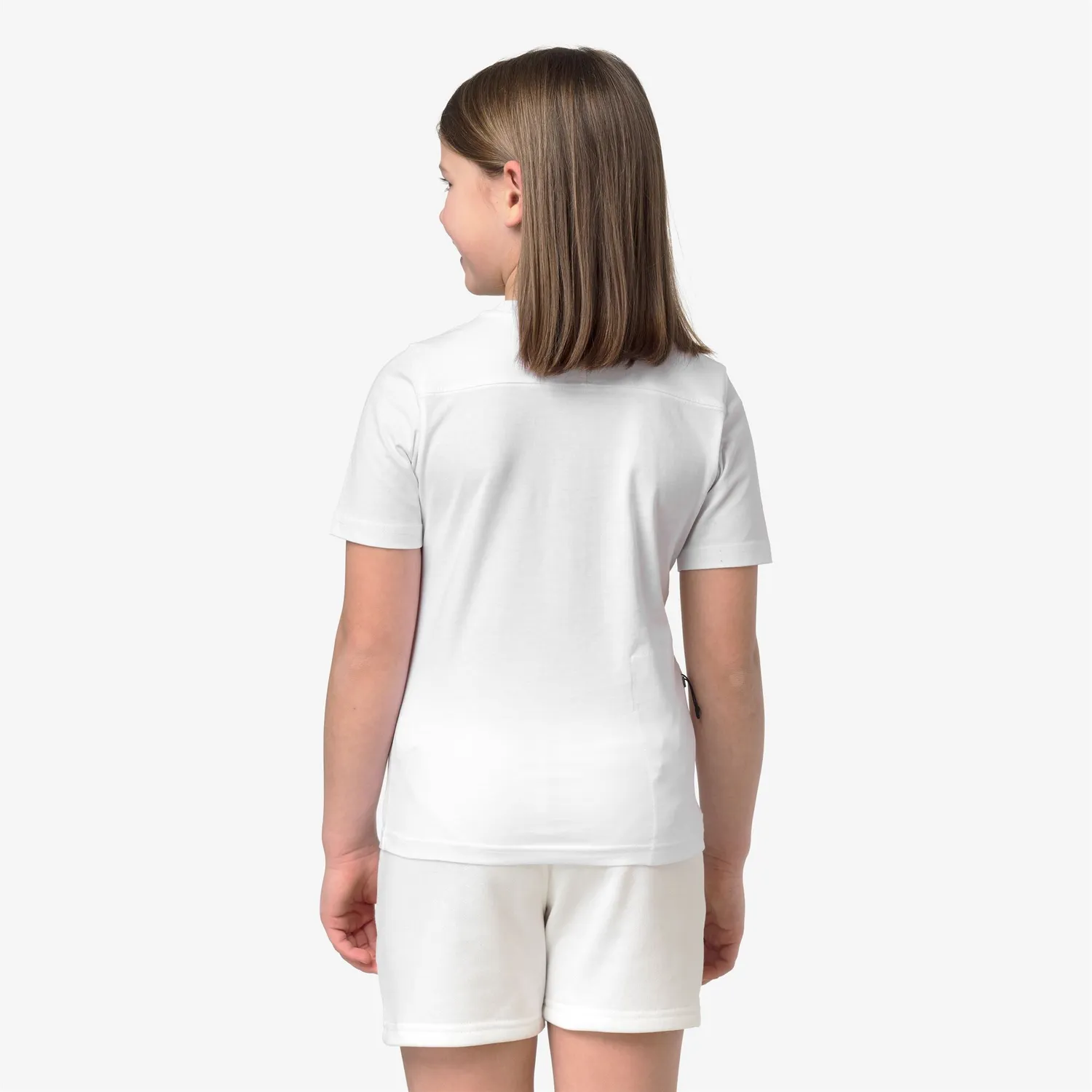 K-Way Leonide tricou copii alb bumbac pliabil