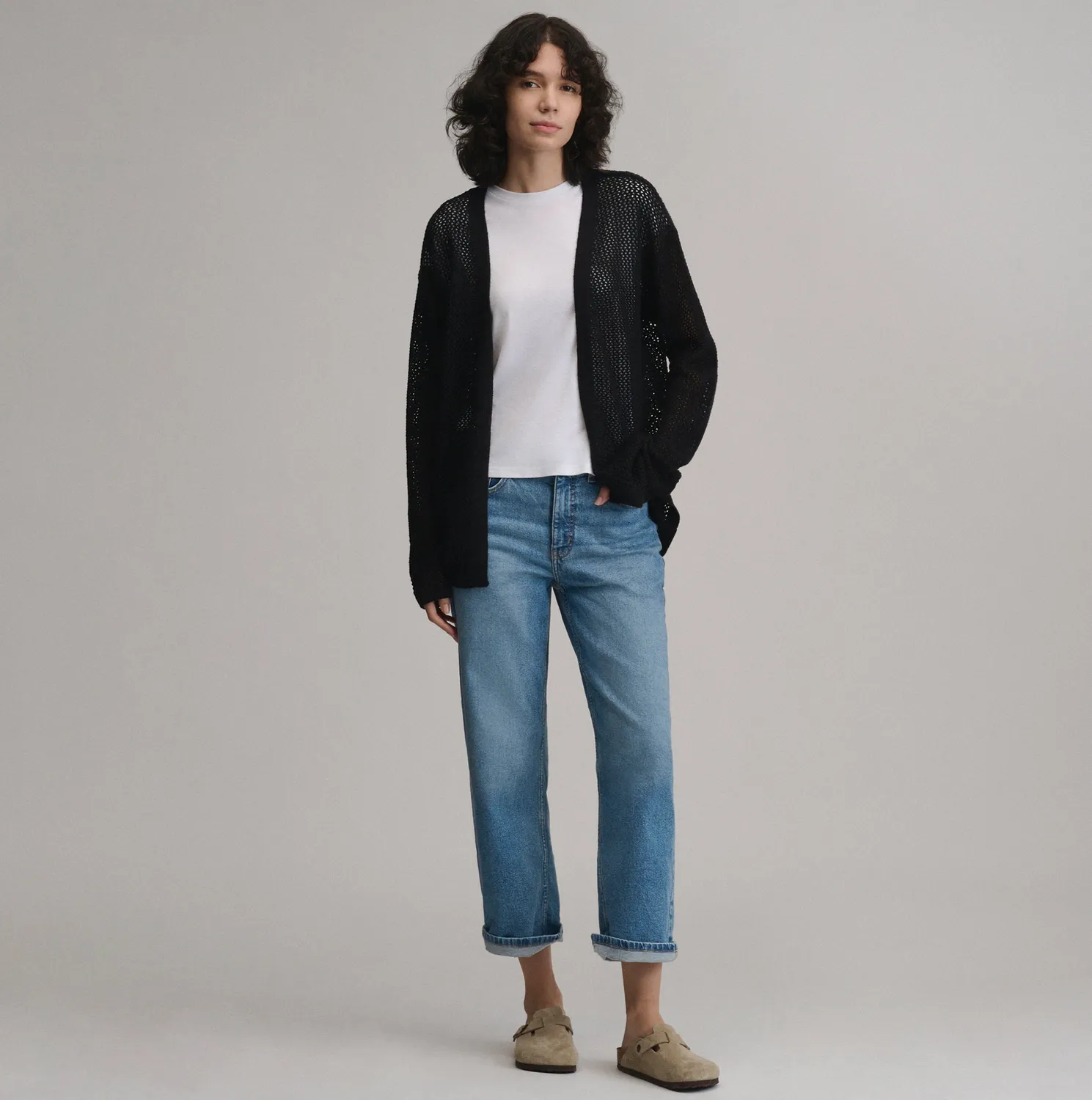 Eddie Bauer Open-Front Cardigan damă Sage călduros