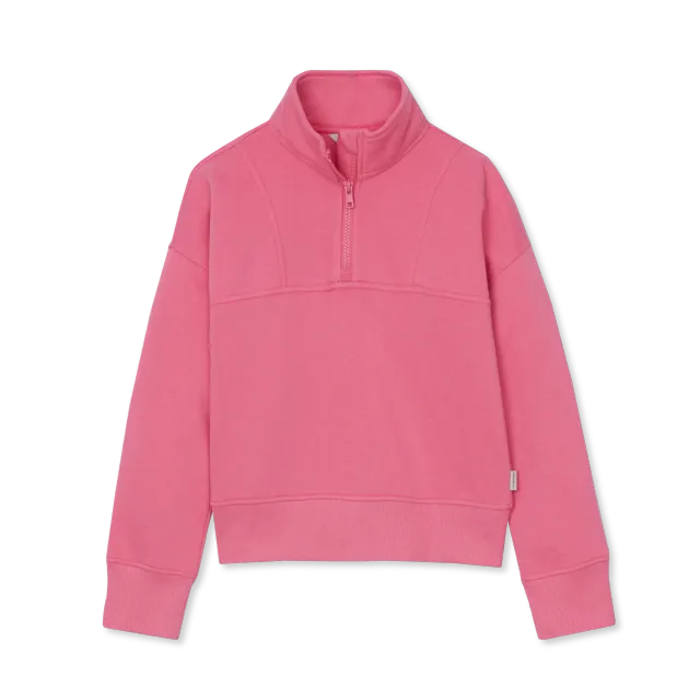 Eddie Bauer Camp Fleece bluza fete Azalea Pink fermoar scurt