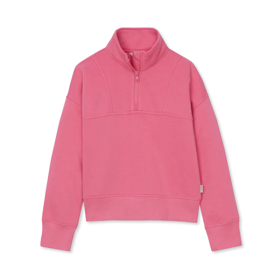 Eddie Bauer Camp Fleece bluza fete Azalea Pink fermoar scurt