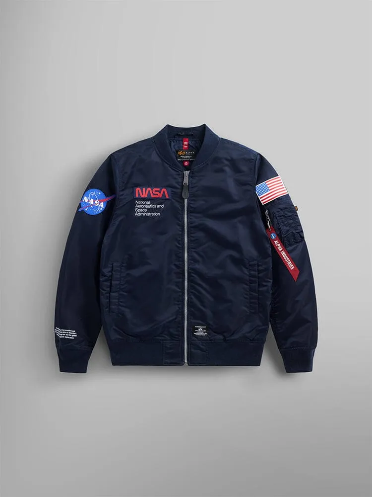 Alpha Industries NASA L-2B geaca bomber albastra usoara