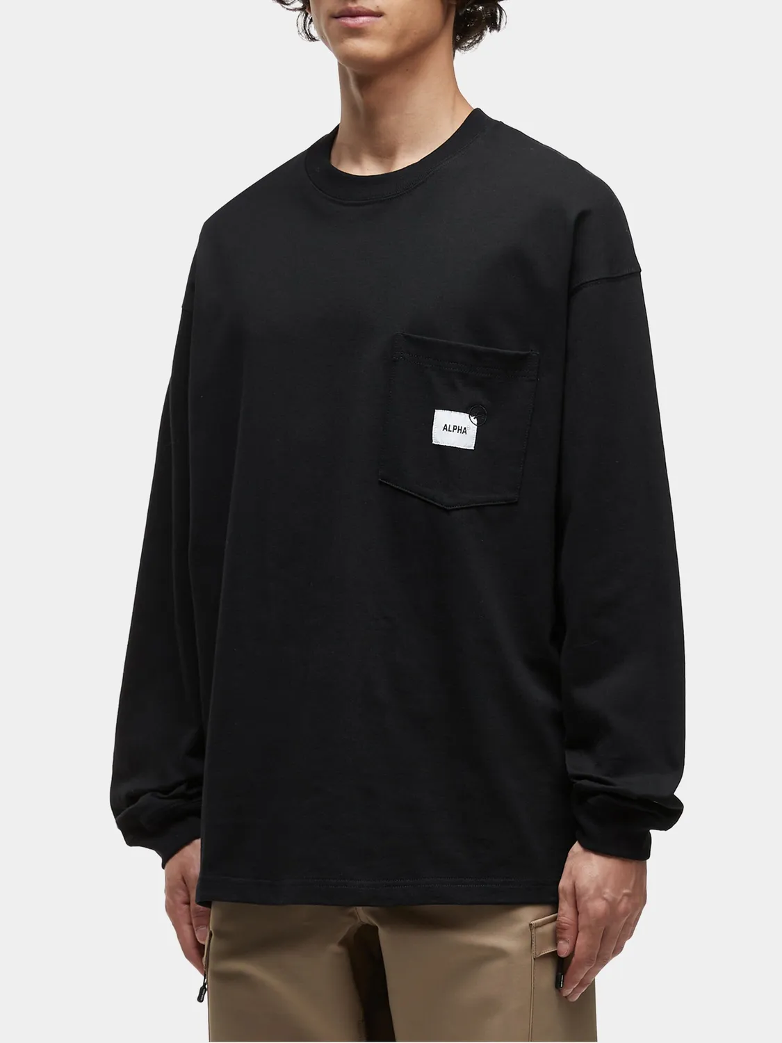 Alpha Industries UNFRM Pocket tricou negru maneca lunga
