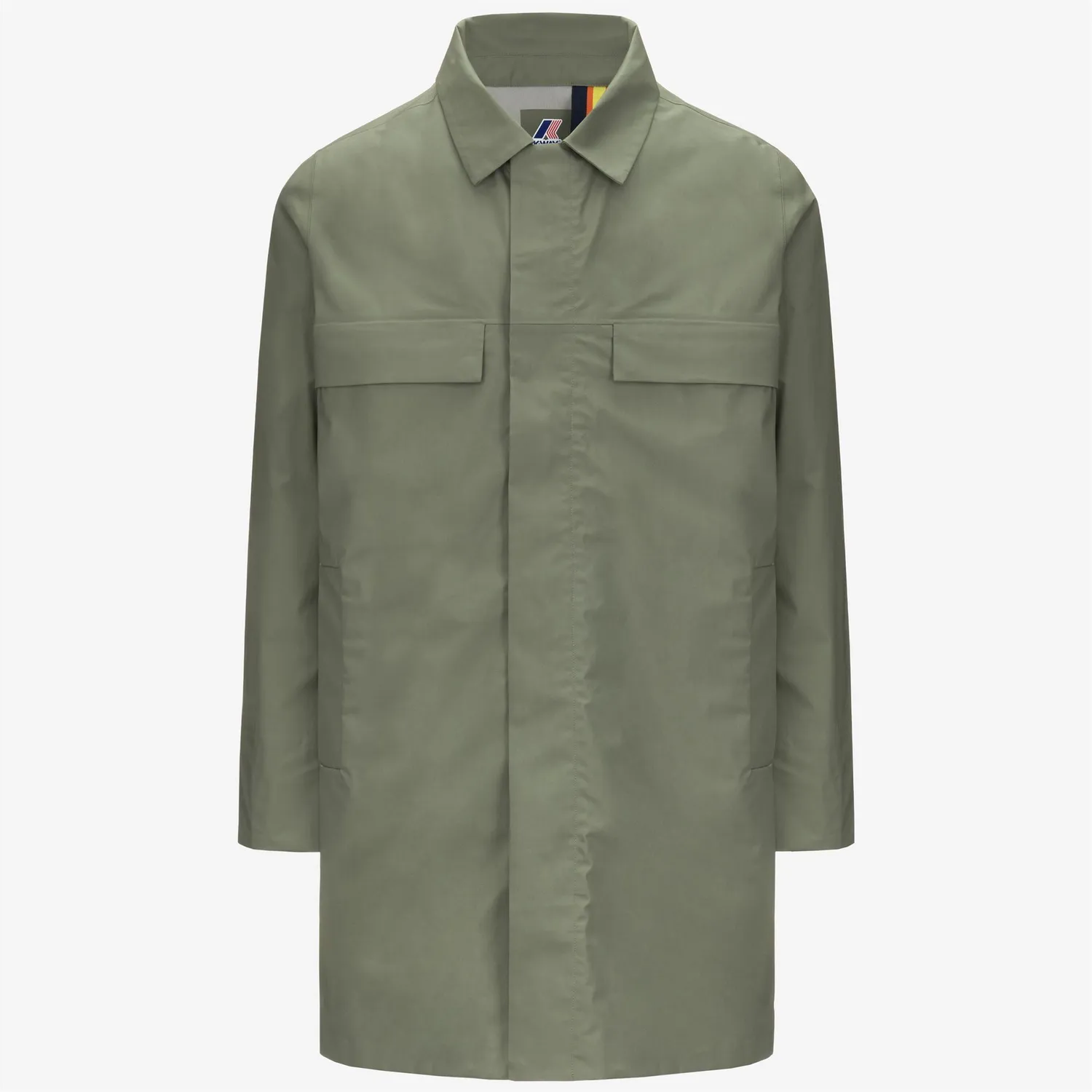 K-Way Poir 3L Poplin geaca verde lichen bej trei sferturi