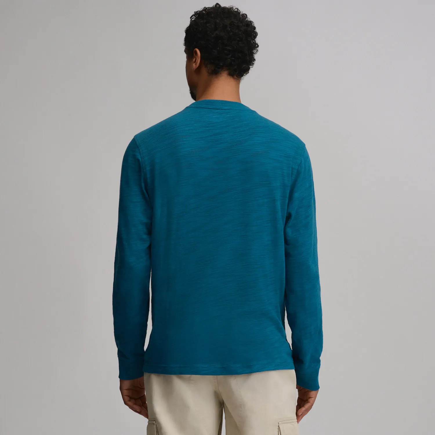 Eddie Bauer Slub Jersey henley bărbați bumbac albastru