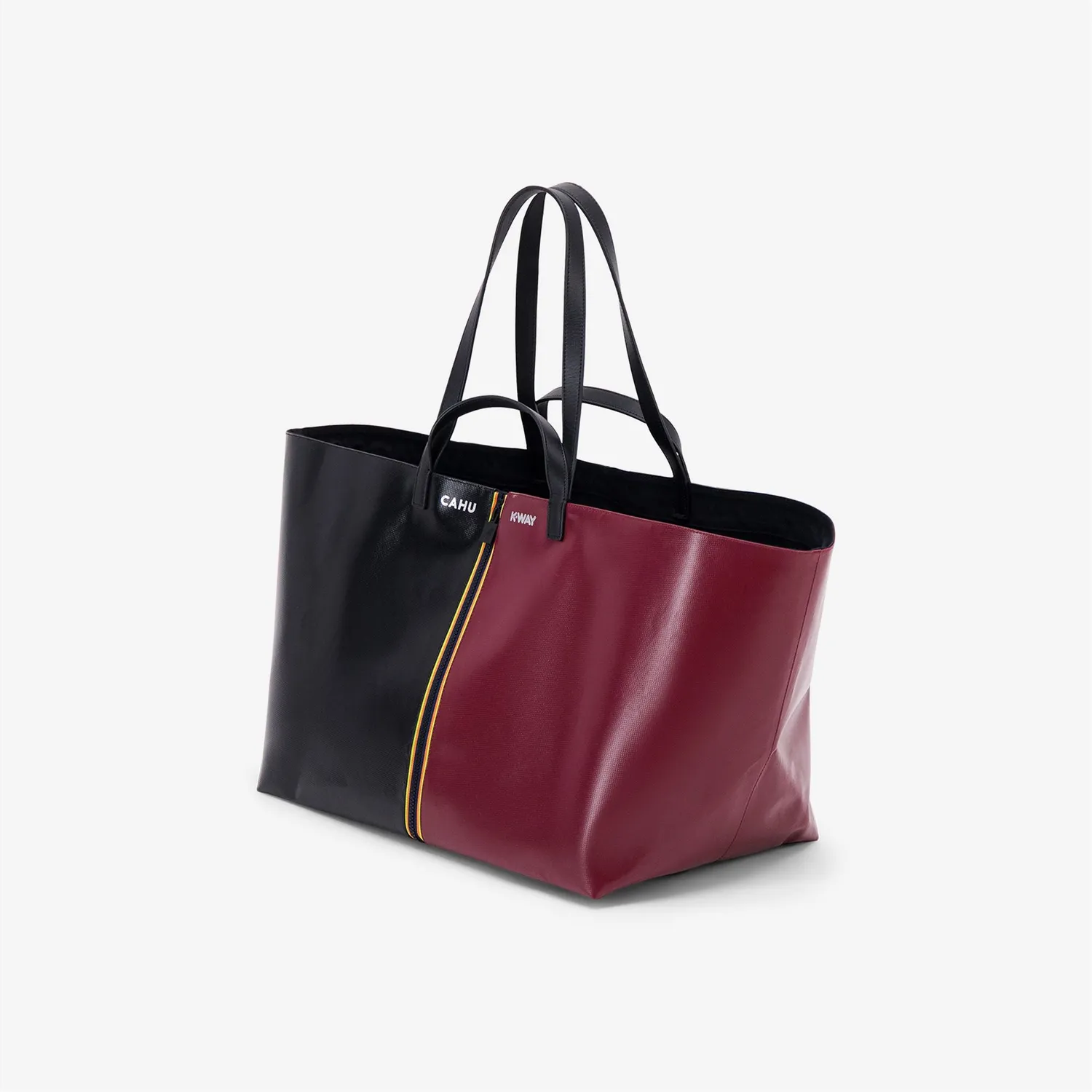 K-Way Pratique Large geanta tote unisex negru-rosu mare