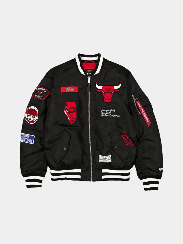Alpha Industries MA-1 Chicago Bulls geacă bomber Negru