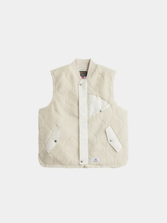 Alpha Industries Sherpa Onion Quilting vestă dune white călduros
