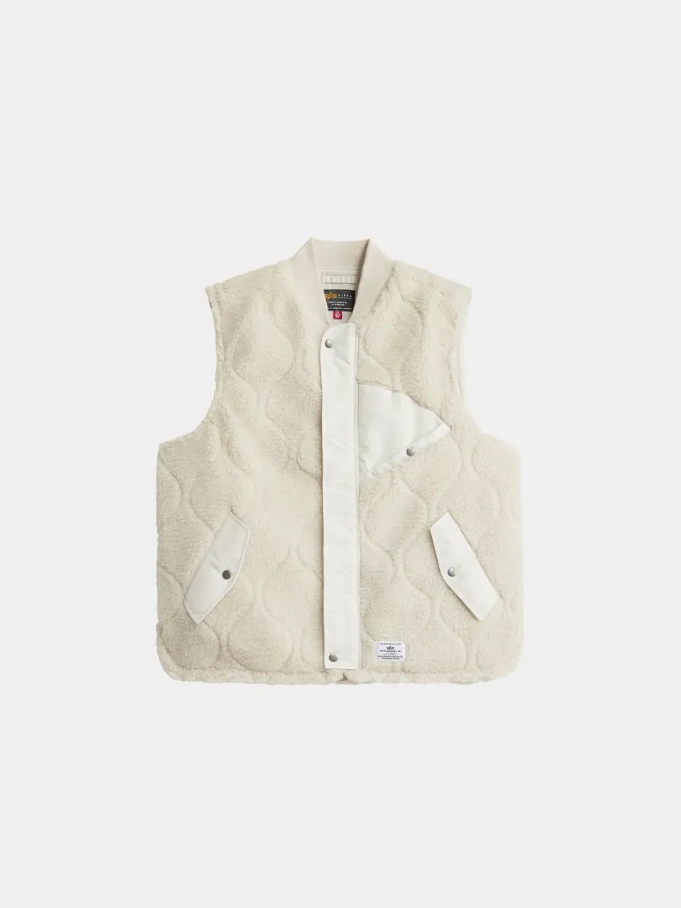 Alpha Industries Sherpa Onion Quilting vestă dune white călduros
