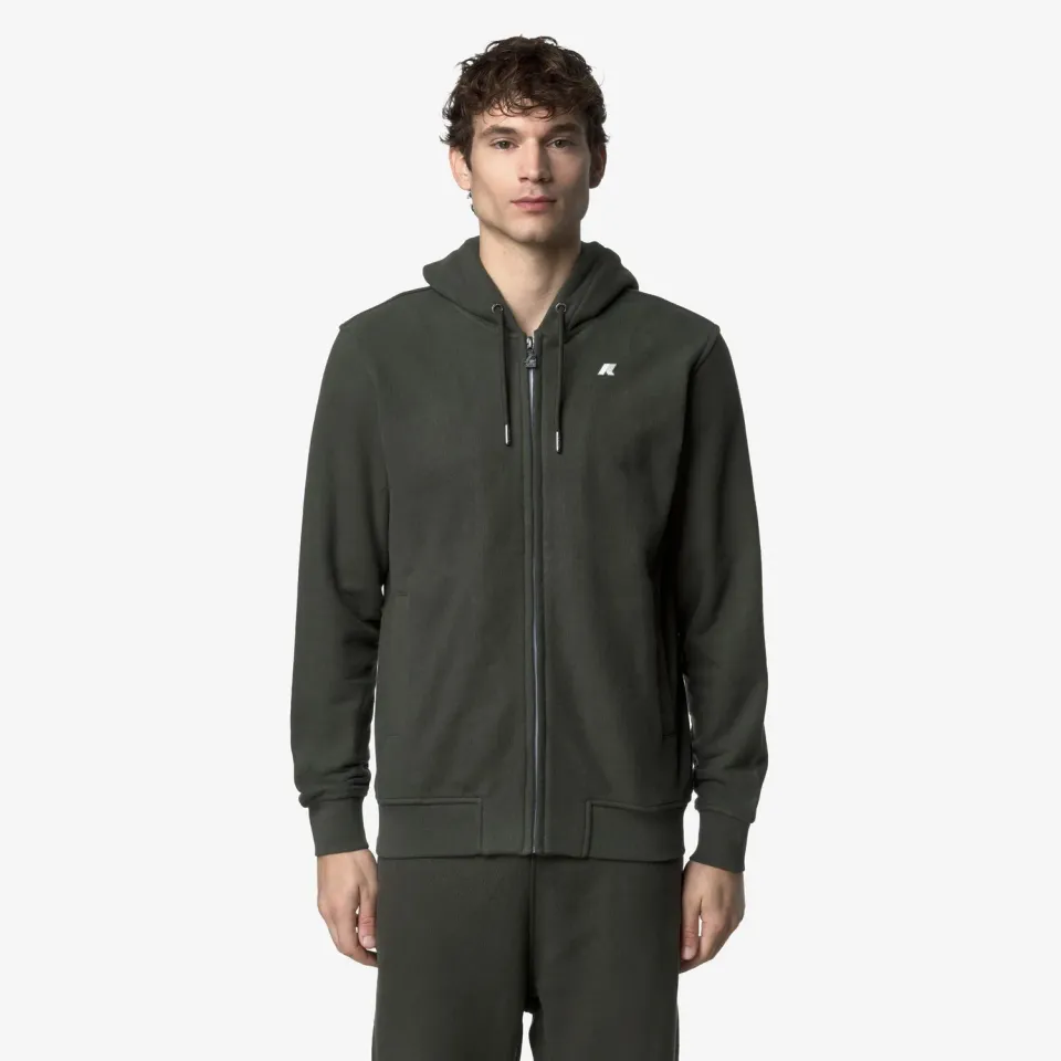 K-Way Anthony Heavy Fleece jachetă verde cu glugă