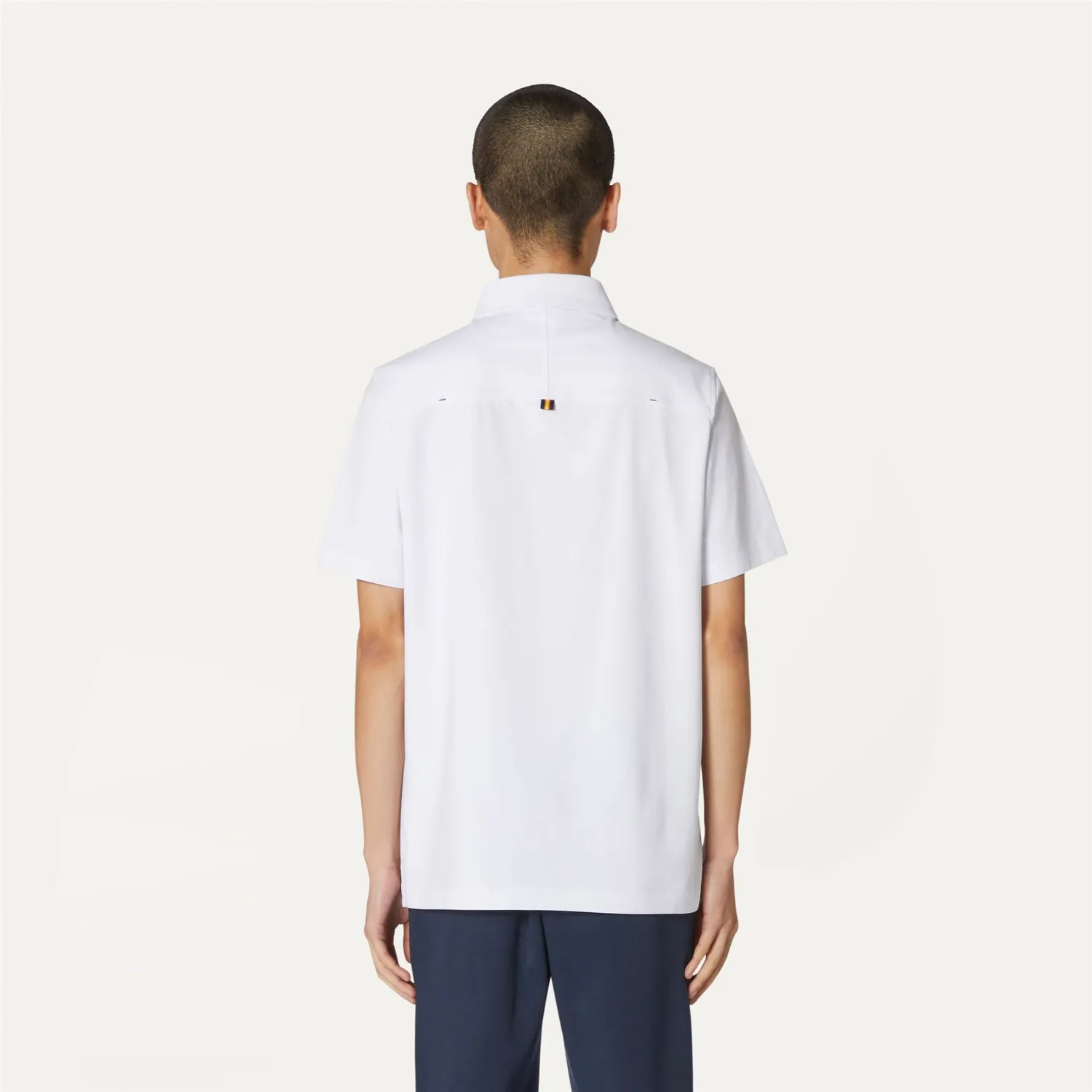K-Way Vincelle tricou polo alb bumbac stretch