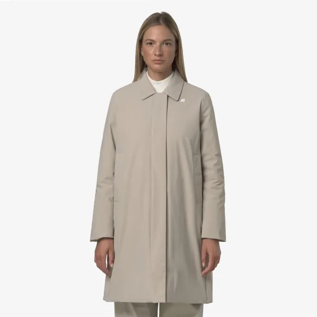 K-Way Morese ST Warm palton lung bej cashmere impermeabil