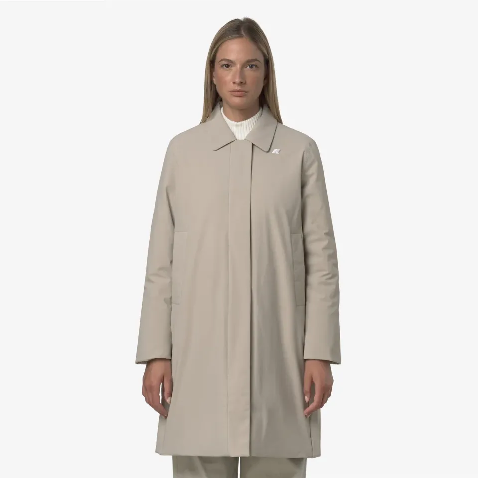 K-Way Morese ST Warm palton lung bej cashmere impermeabil