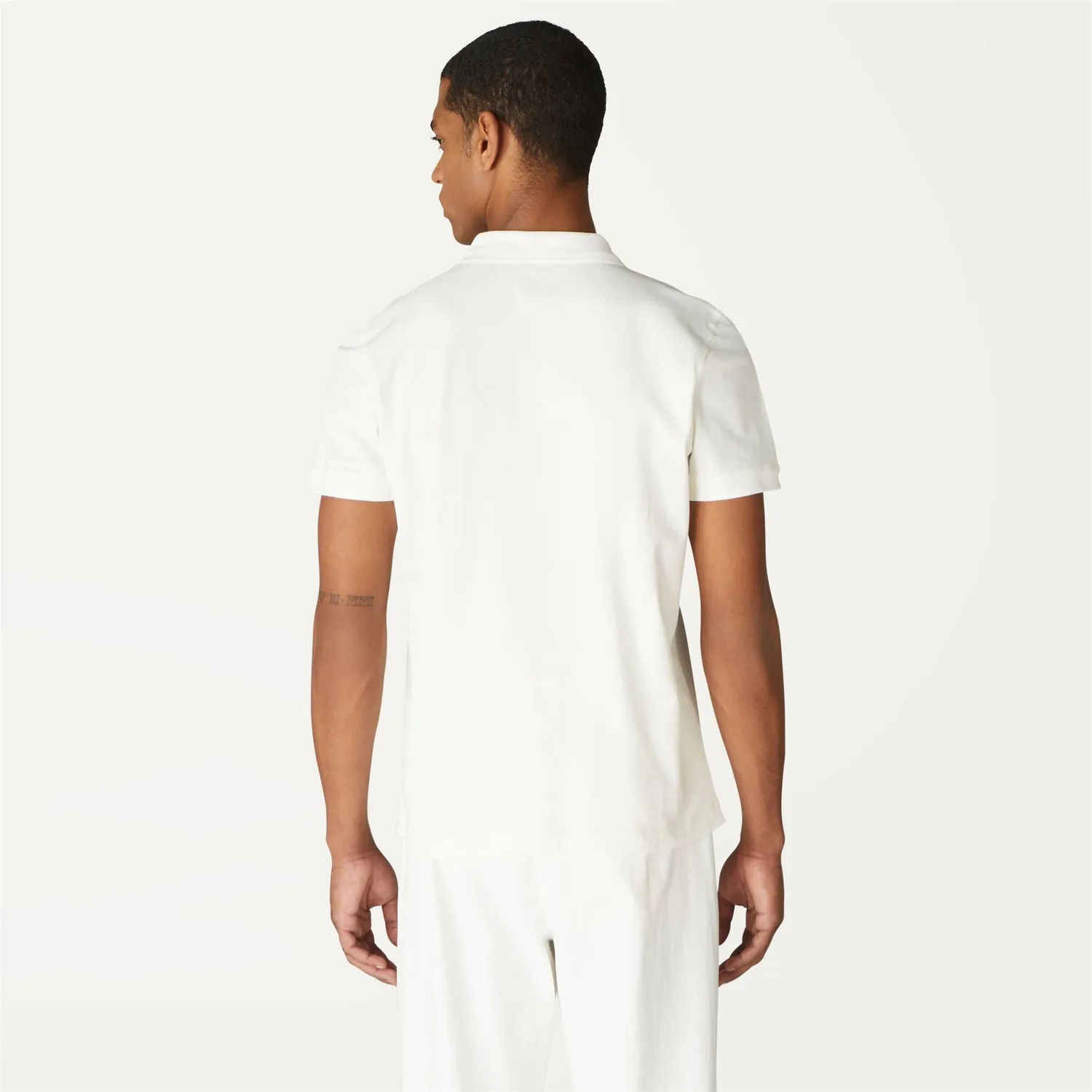 K-Way Briac Stretch polo barbati alb bumbac elastic