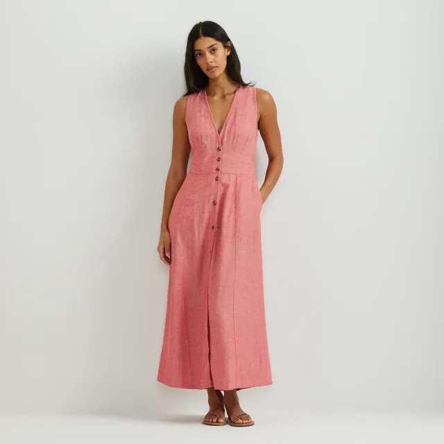 Eddie Bauer rochie midi dama cu nasturi fara maneci
