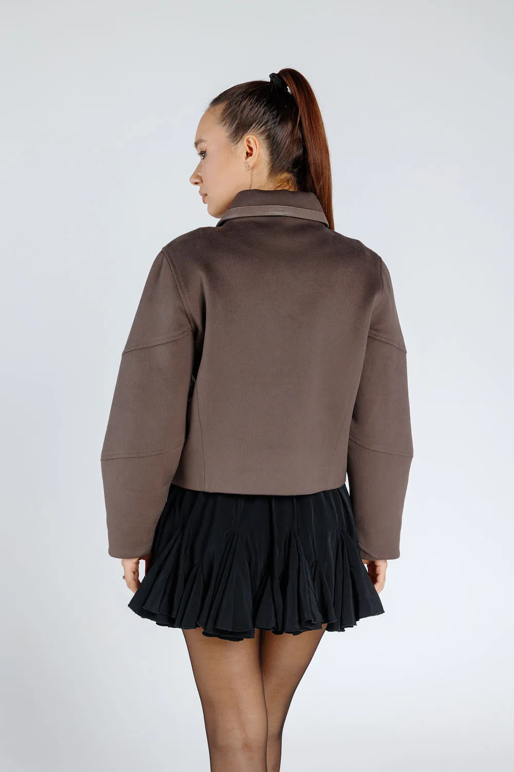 Mareus geaca casmir Bronze 369 scurta 52 cm piele