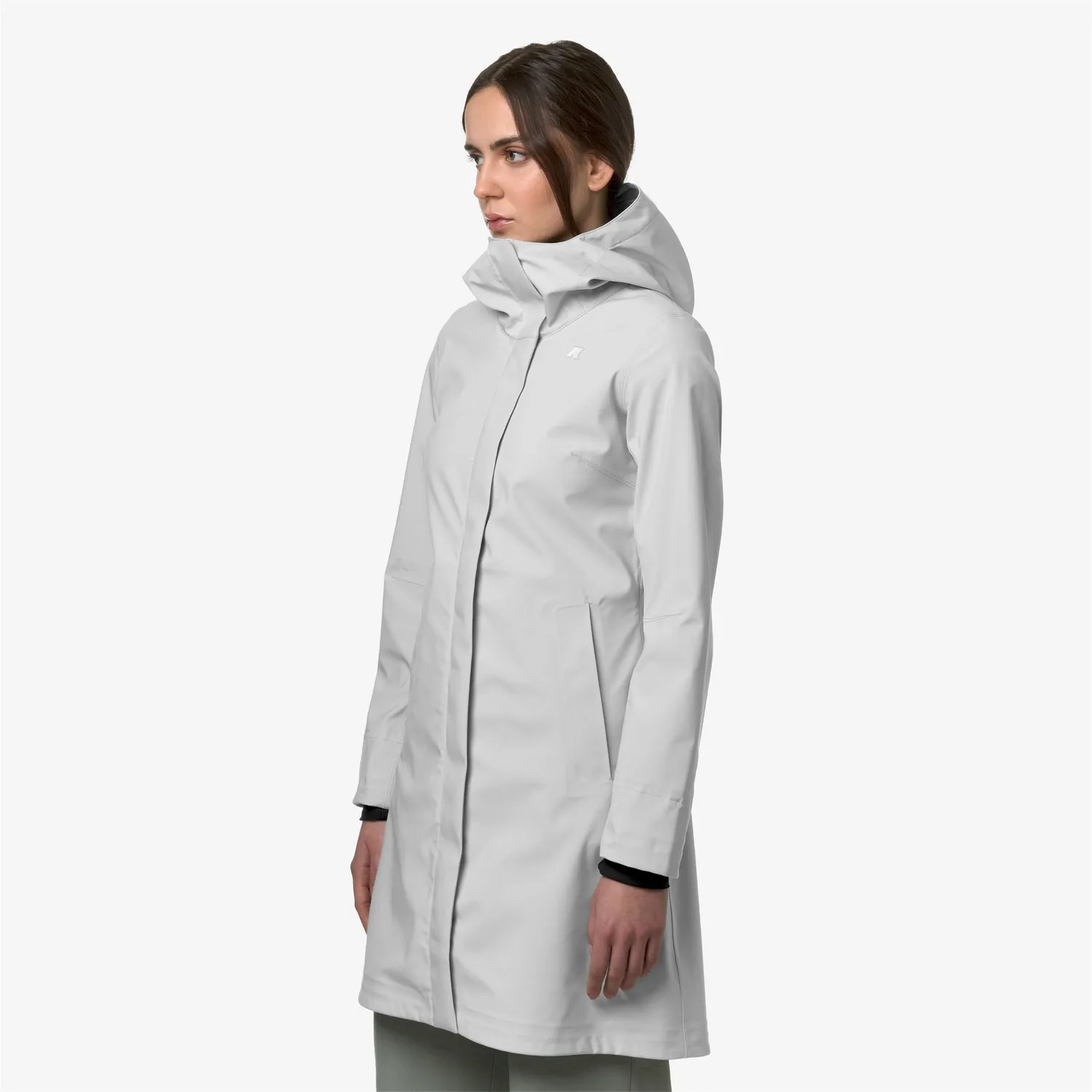 K-Way Stephy Bonded Jersey geaca 3/4 dama alba impermeabila