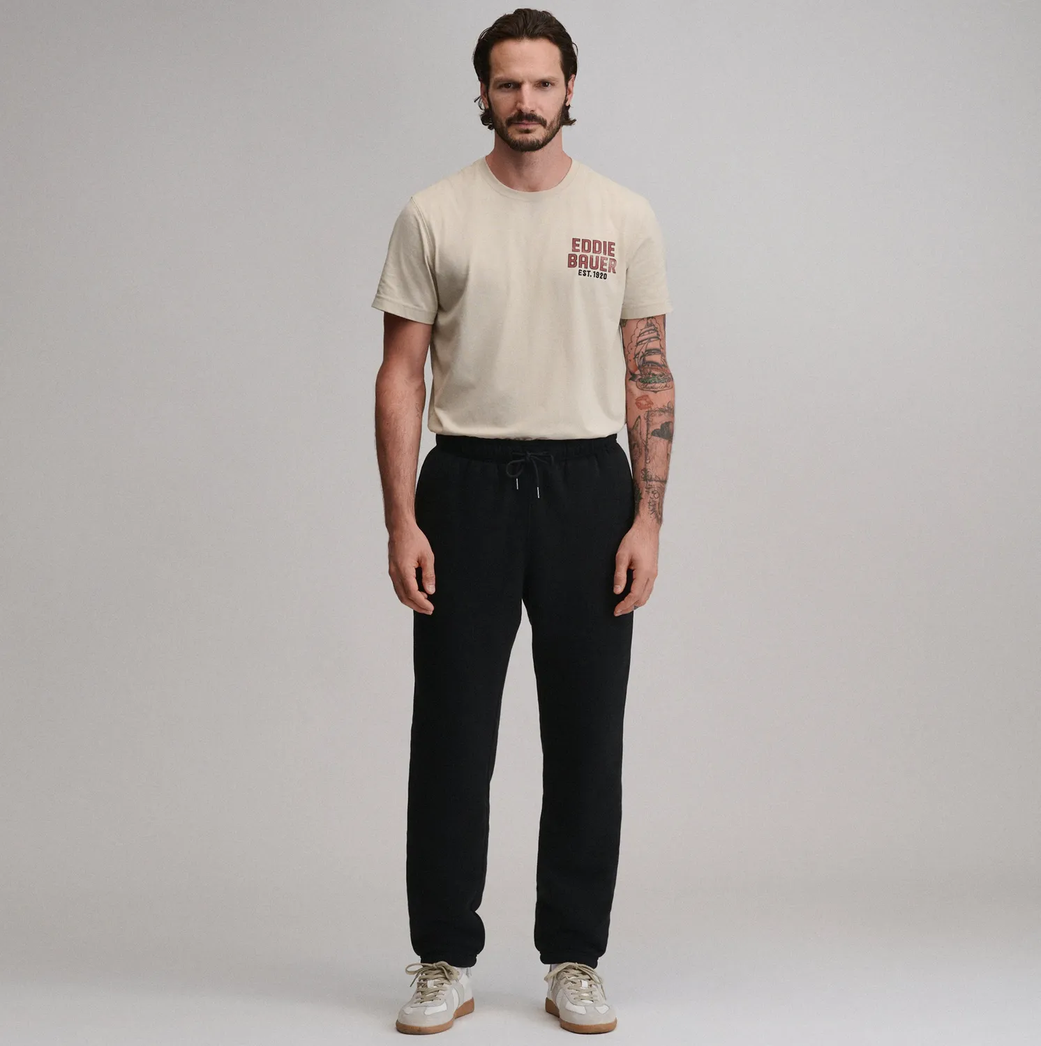 Eddie Bauer Vintage Soft pantaloni trening negri captusiti