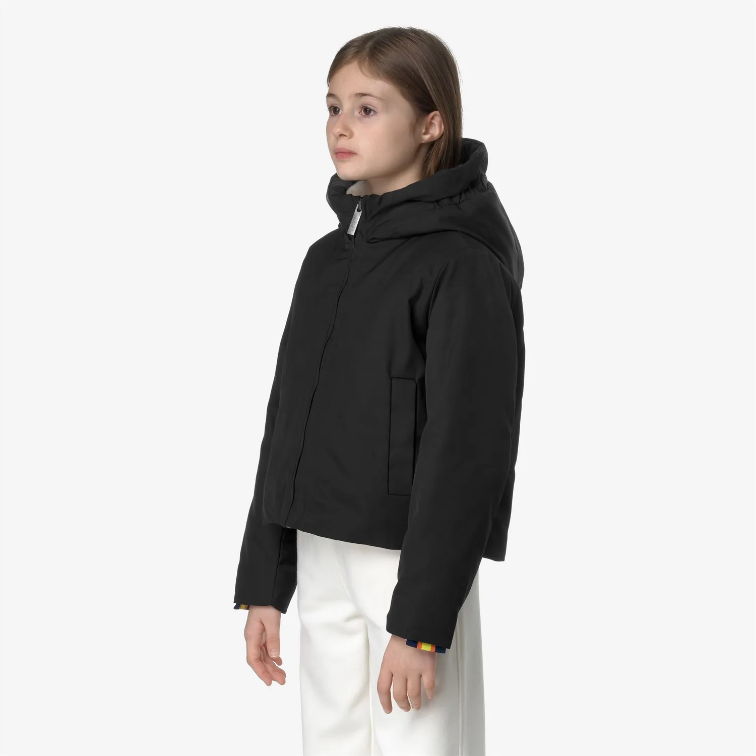K-Way Olga Twill Fur geaca fete negru calduroasa