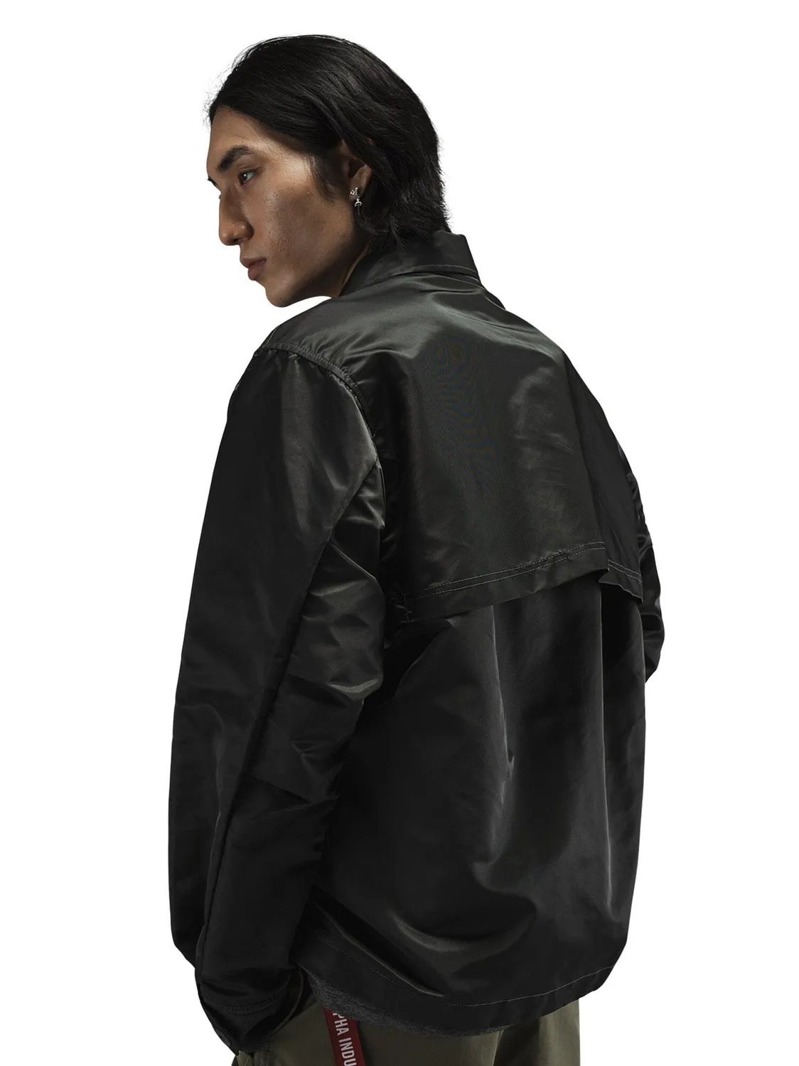 Alpha Industries Flight LS Overshirt supracamasa charcoal nylon