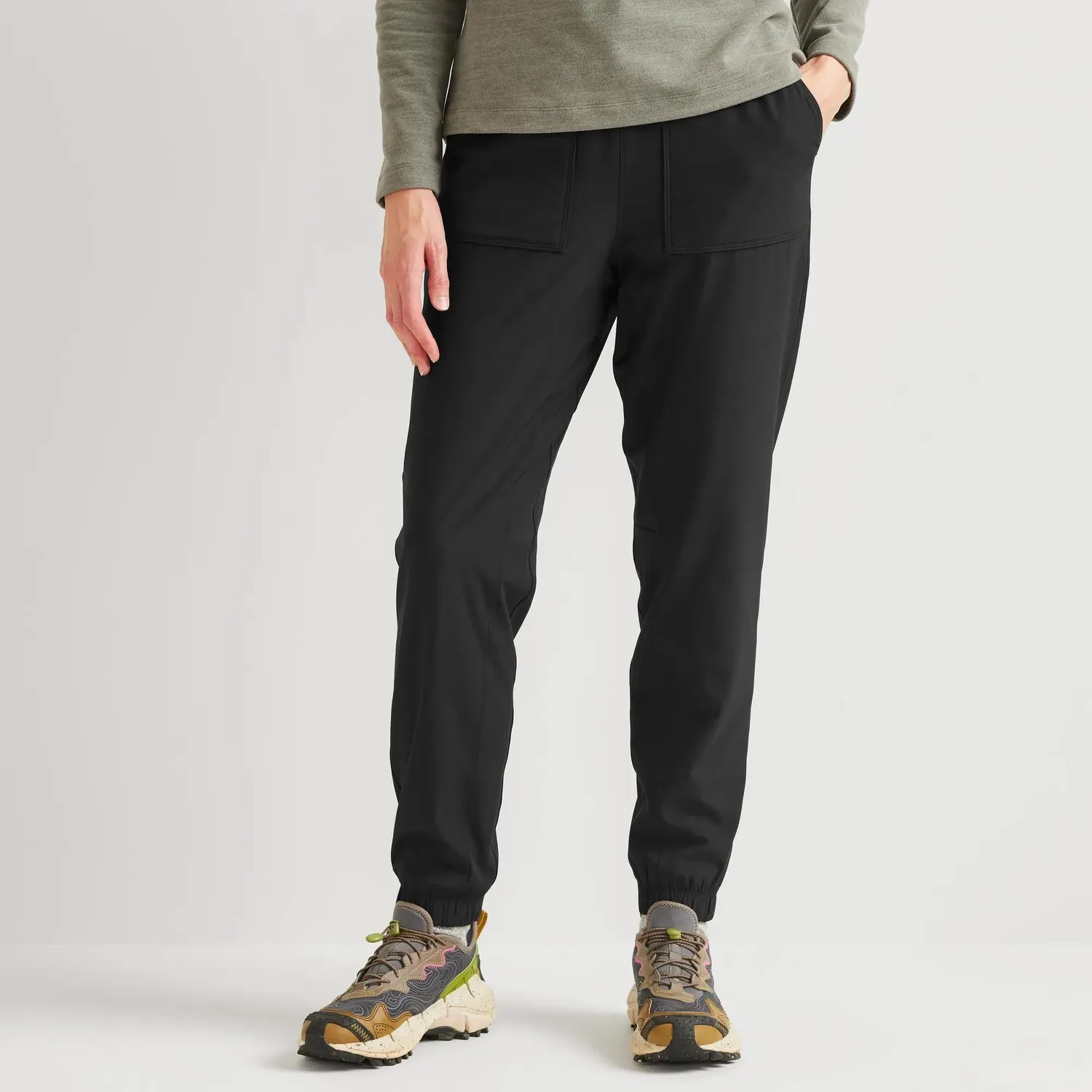 Eddie Bauer Flexion pantaloni damă negri cu polar