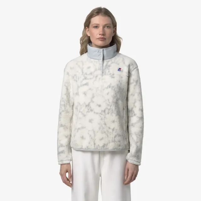 K-Way Benedicte Orsetto bluza fleece ecru cu flori