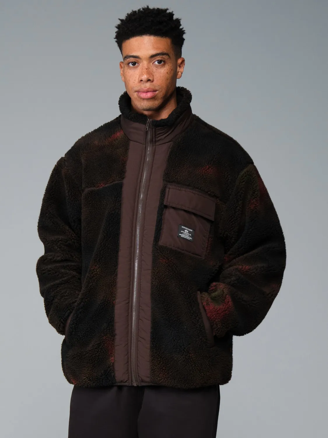 Alpha Industries Houston Sherpa geacă bomber Hickory fleece cald