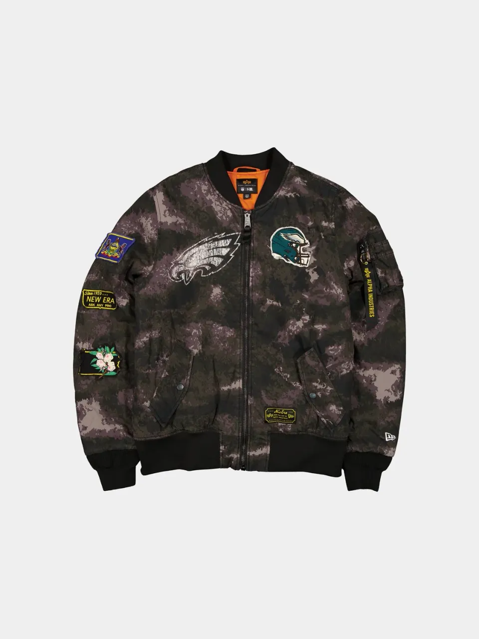 Alpha Industries MA-1 geacă bomber negru camo reversibilă