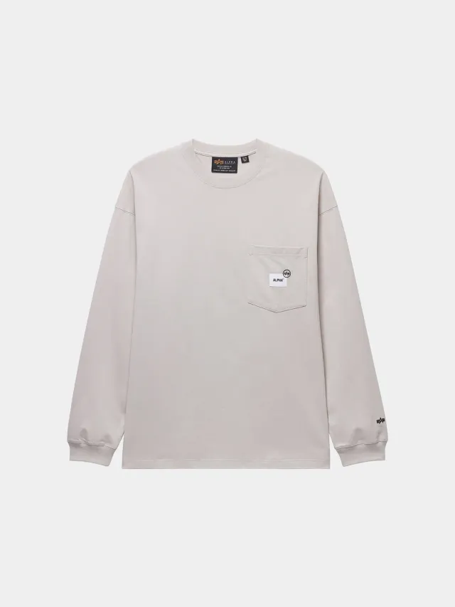 Alpha Industries UNFRM Pocket tricou maneca lunga ivory bumbac