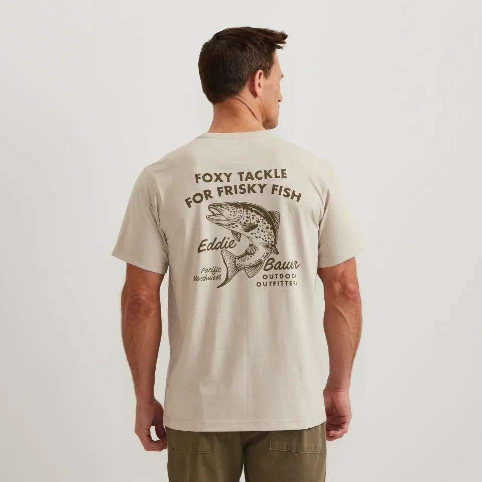 Eddie Bauer Fish Club tricou barbati gri bumbac