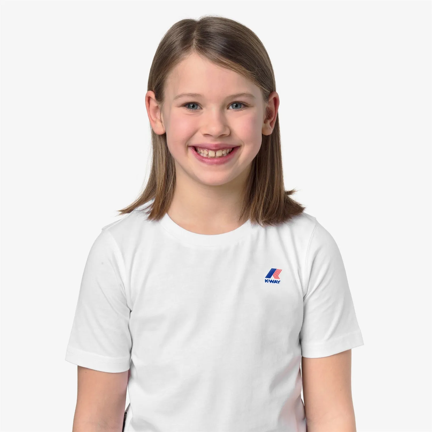 K-Way Leonide tricou copii alb bumbac pliabil