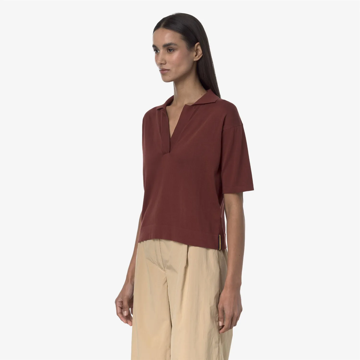 K-Way Klassic Marlhes tricou polo dama brown fiery bumbac