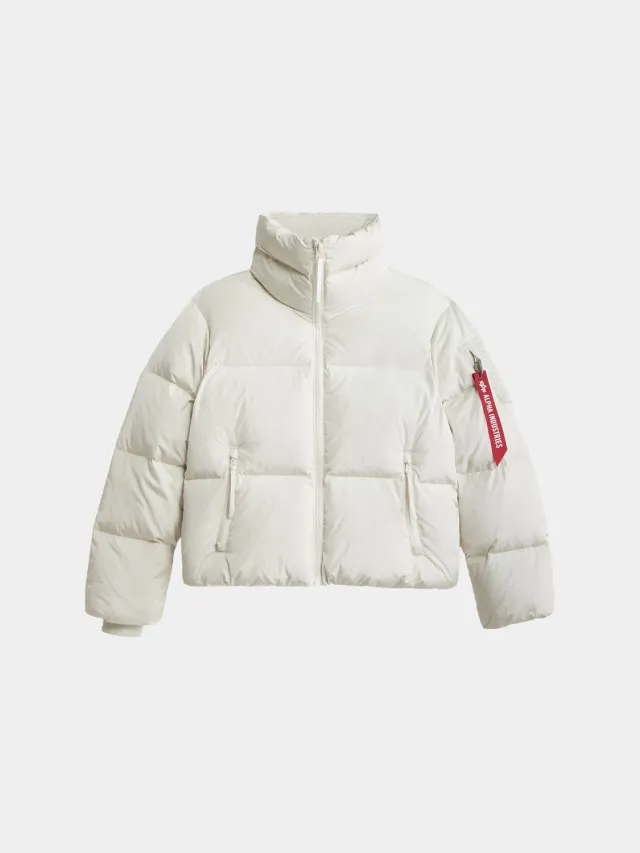 Alpha Industries Sierra Short parka puf alb murdar