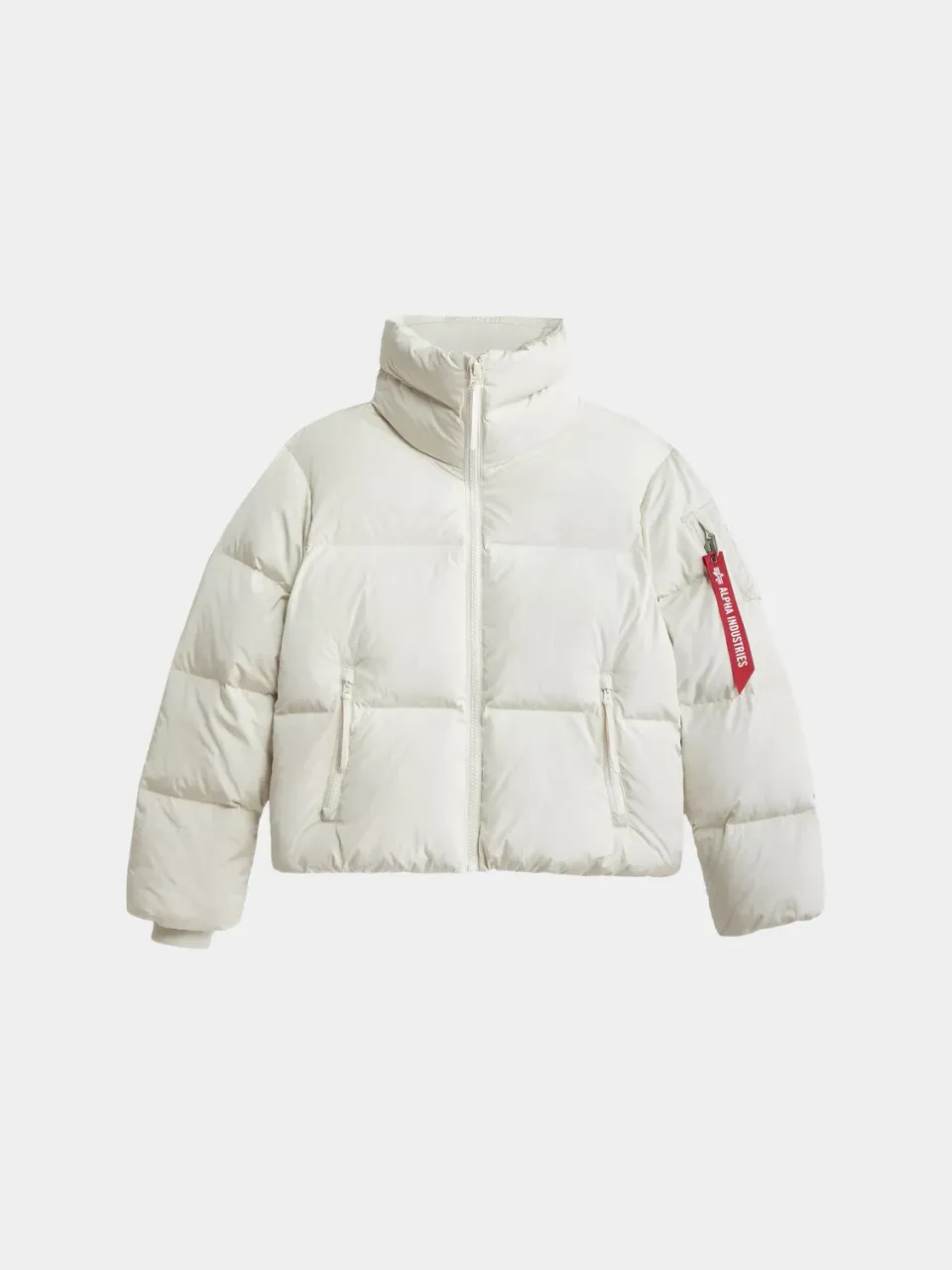 Alpha Industries Sierra Short parka puf alb murdar