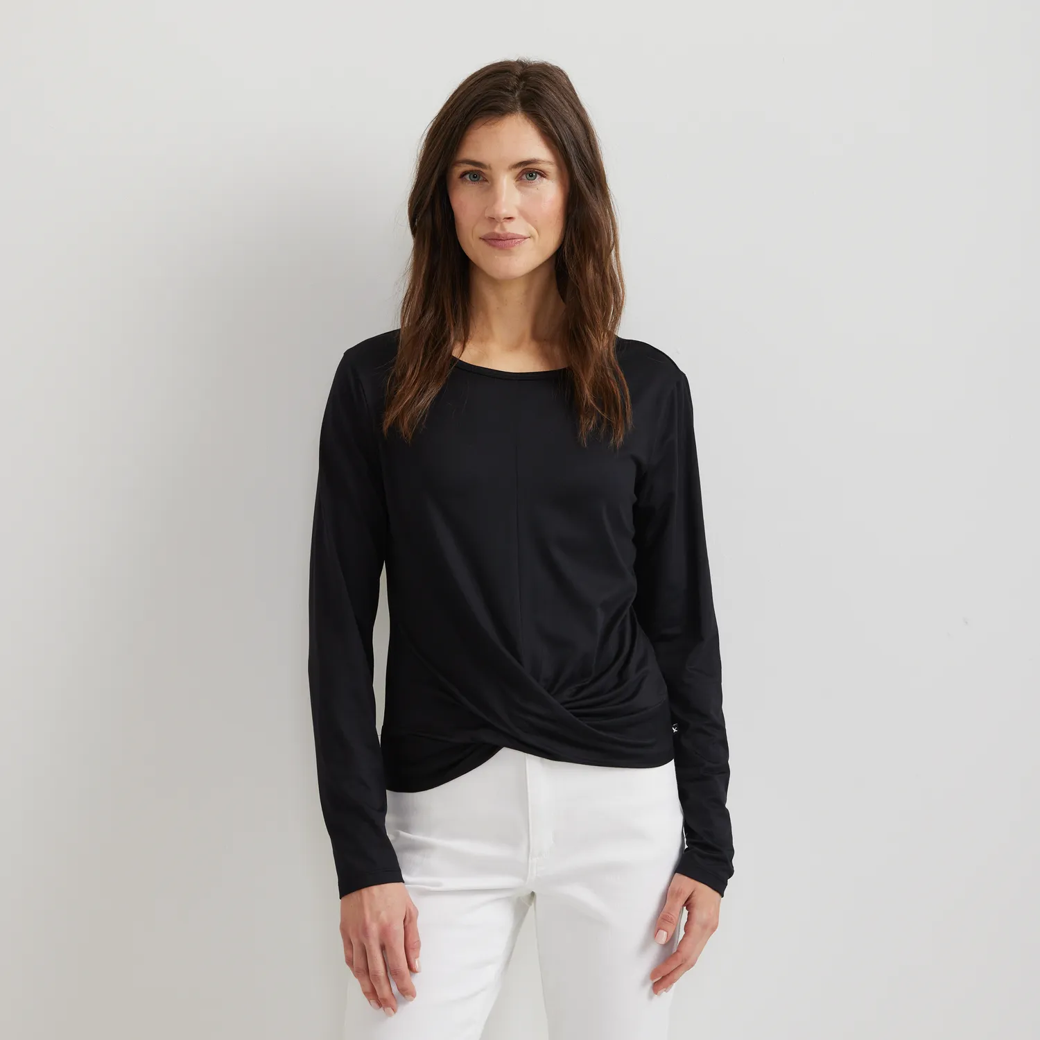 Eddie Bauer Surreal Wrap-Front Travel tricou maneca lunga Palm