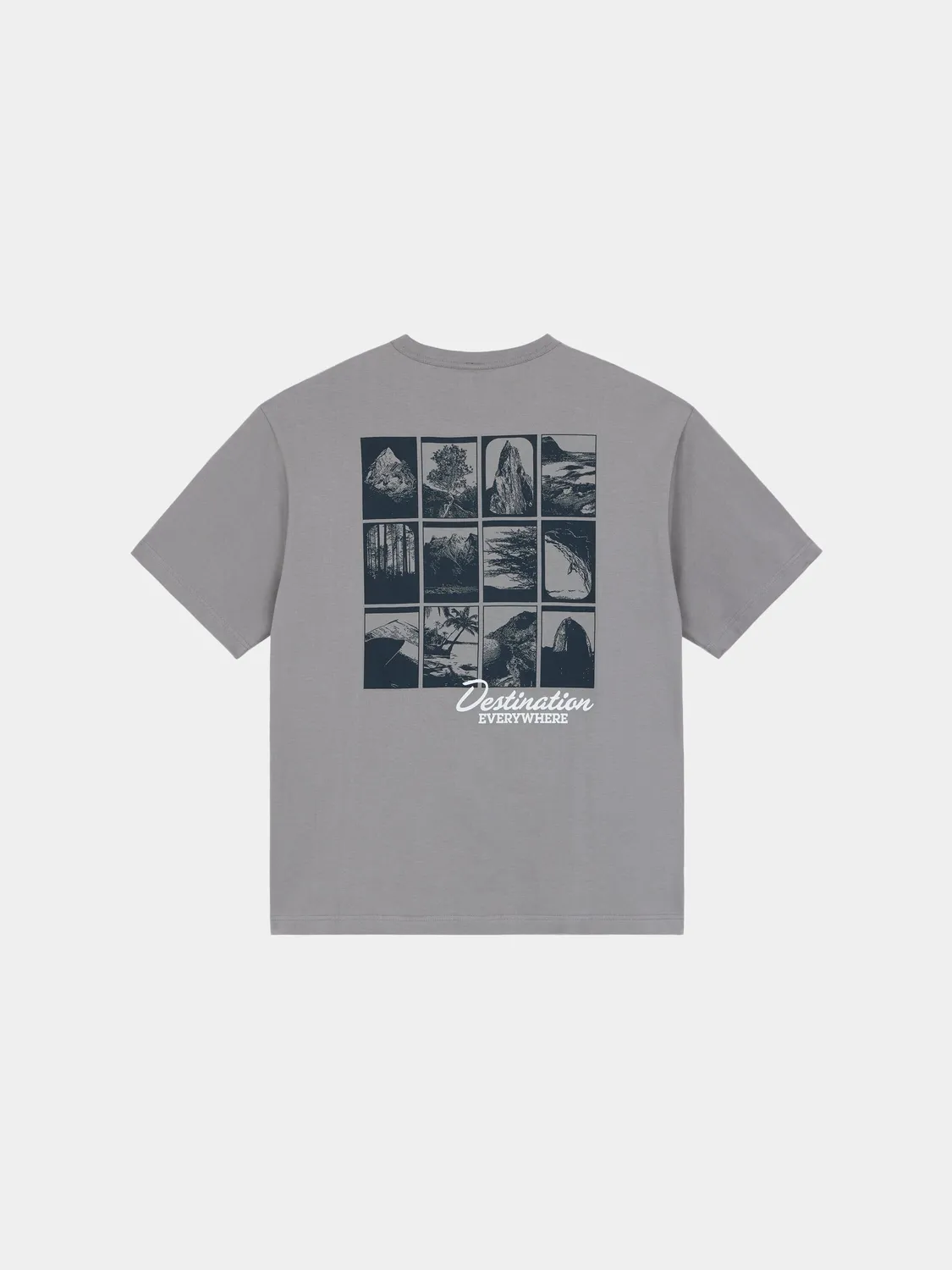 Alpha Industries Essential Destination tricou gri bumbac imprimat