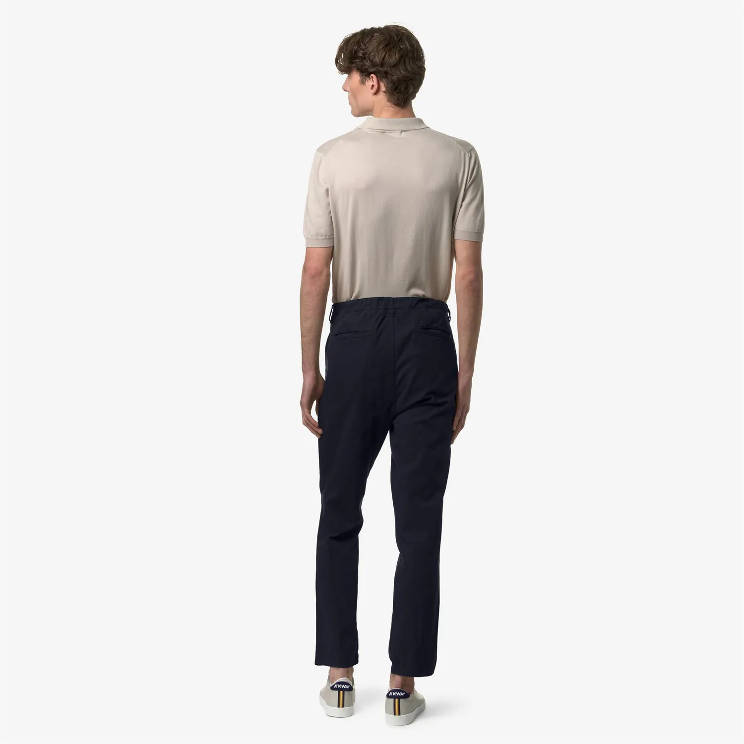 K-Way Bran pantaloni chino barbati albastru gabardina