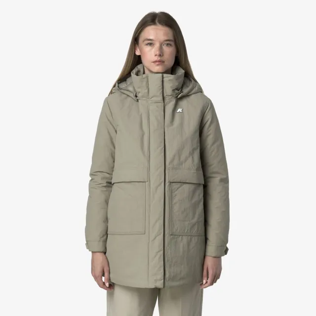K-Way Kalima Warm Cotton Nylon Palton Verde Călduros